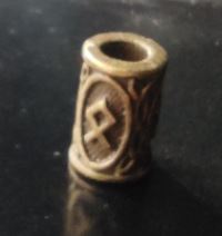 Inel auriu inchis pentru barba sau par Viking Rune model Othila (Ancestral)