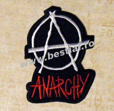 Patch Anarchy logo alb si rosu (JBG)