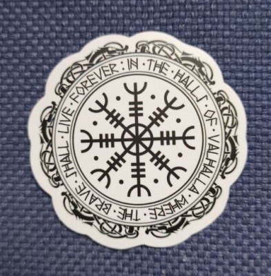 Sticker (abtibild) Viking - Aegishjalmur B/W (JBG)