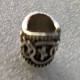 Inel argintiu mic oval pentru barba sau par Viking Rune model Nauthiz (Necessity) - image 1