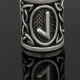Inel argintiu pentru barba sau par Viking Rune model Laguz (Water) - image 1