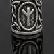 Inel argintiu pentru barba sau par Viking Rune model Algiz (Protection) - image 1