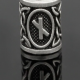 Inel argintiu pentru barba sau par Viking Rune model Nauthiz (Necessity) - image 1