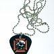 Medalion cu lant de bilute pana de chitara Iron Cross Raven Skull (PLE281) - image 1