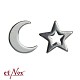 SO1221 Cercei de inox mici Moon and Star - image 1