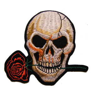 Patch Craniu cu trandafir in dinti (patch de lipit) (EP264)
