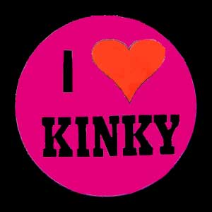 Insigna mica roz I LOVE KINKY