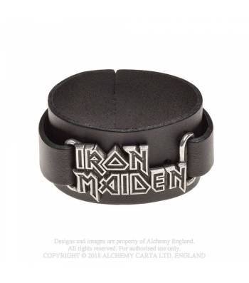 Bratara HRWL447 Iron Maiden: logo - bratara de piele