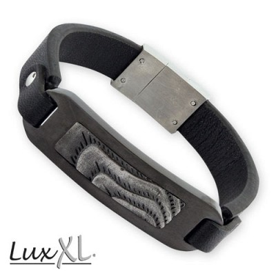 Bratara din piele SA409 LuxXL leather bracelet with stainless steel Desert