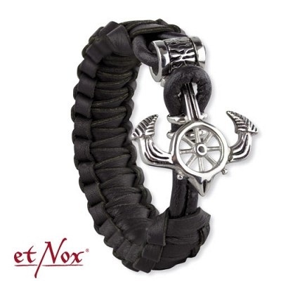 Bratara SA514-22 etNox - bracelet anchor with leather stainless steel