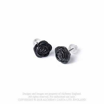 E339 Cercei Black Rose Studs