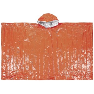 Emergency Poncho, orange, one side aluminium-coated