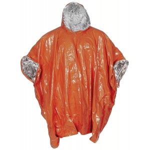 Emergency Poncho, orange, one side aluminium-coated