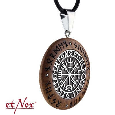 H5903 Pandantiv de inox si lemn Viking Compass