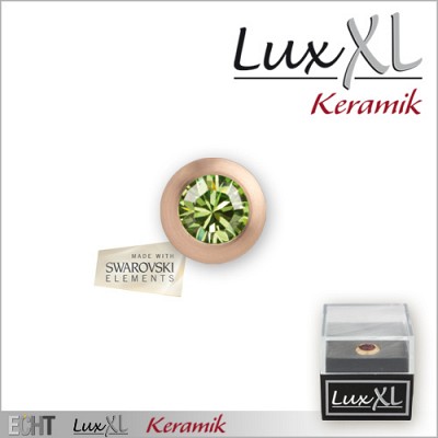 Piatra de rezerva (cu surub)  pt inelele  LuxXL Keramik CARM-4  stainless steel top part LuxXL Keramik rosegold matt with crystal  PERIDOT