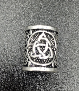 Inel argintiu pentru barba sau par Viking model 2 Celtic Knot