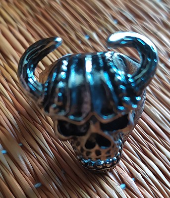 Inel De Inox Biker Ring BRU43 Horned Skull