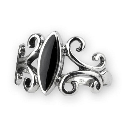 R1184 Inel de argint cu onix - Black Ornament
