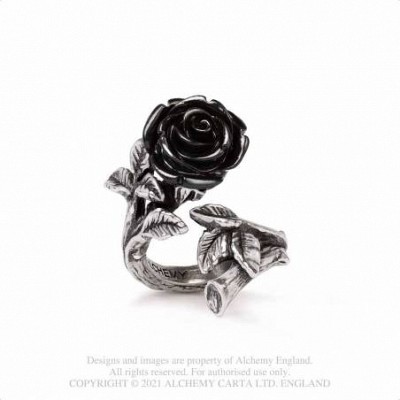 Inel R241 ajustabil - Wild Black Rose