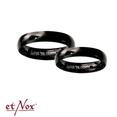Inele de inox set (56/1 buc + 62/1 buc) BOX1  etNox - partner rings Love til Death  stainless steel