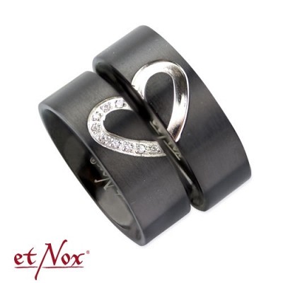 Inele set (56/1buc + 62/1buc) BOX4 etNox - partner rings Dark Romance stainless steel