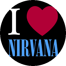 Insigna 2,5 cm NIRVANA I Love Nirvana (HBG)