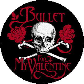 Insigna 3,7 cm BULLET FOR MY VALENTINE: Skull Logo  (B37-0223)