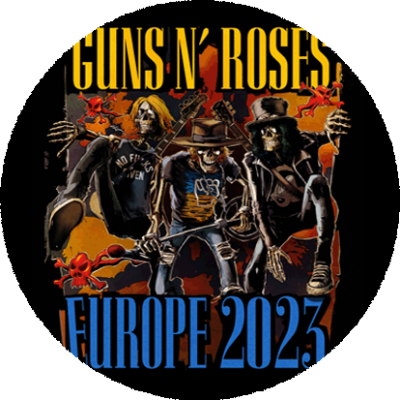 Insigna 3,7 cm GUNS N ROSES: Europe 2023 (B37-0338)