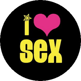 Insigna 3,7 cm I Love Sex