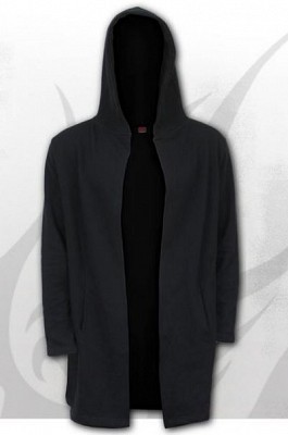 Jacheta tip cardigan neagra  fara imprimeu  P002M478  GOTHIC ROCK - Occult Hooded Cardigan