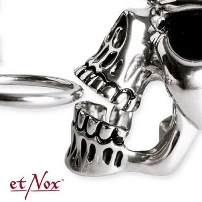 Craniu  de curea pt  chei sau breloc  SS1000  etNox - key/wallet chain Skull stainless steel