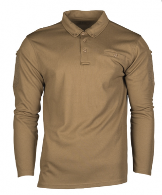 Longsleeve Tactical Polo Dark Coyote - Quick Dry Art.-No. 10962019