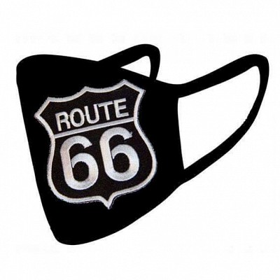 Masca de bumbac brodata Route 66