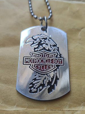 Medalion inox Motorcycle Boy Eagle (colectia Motorbike)