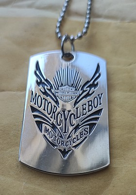 Medalion inox Motorcycle Boy - wings (colectia Motorbike)