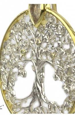 K2108 Pandantiv de argint cu topaz si zirconiu placat - Tree of Life