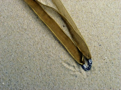 Panglica cu auriu pt. medalioane (cu inchizatoare din argint) Z100-02 ribbon with silver clasp