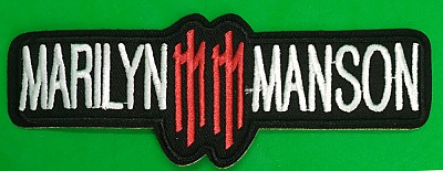 Patch MARILYN MANSON Logo alb/rosu (patch decupat) (JBG)