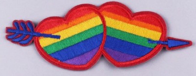 Patch Two Rainbow Hearts (patch de lipit) (JBG)