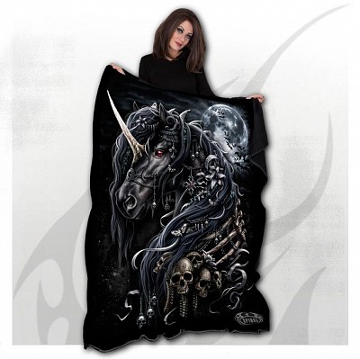 Patura  (150 x200cm)  L038A501   DARK UNICORN - Fleece Blanket with Double Sided Print