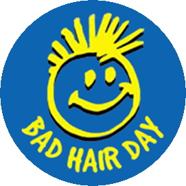 Insigna 2,5 cm BAD HAIR DAY (HBG)