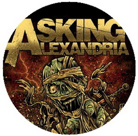 Insigna 2,5 cm ASKING ALEXANDRIA Skull (HBG)