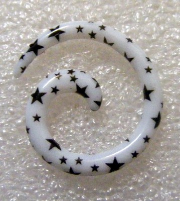 Taper spiral alb cu stelute negre (CJL)