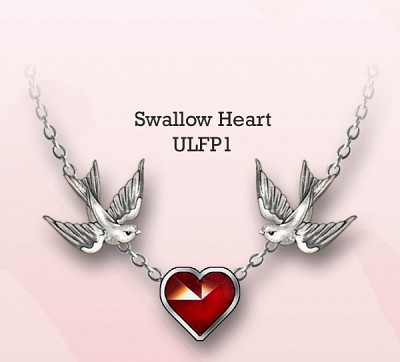 ULFP1 Pandantiv Swallow Heart     randunica si inima
