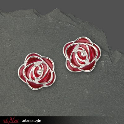 O4504R Cercei de Argint Red Roses