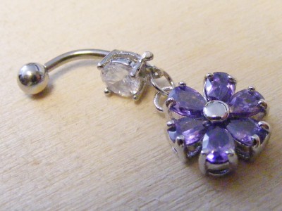 Piercing pentru buric purple flower (CJL)
