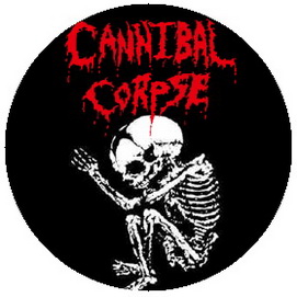 Insigna 2,5 cm CANNIBAL Corpse Logo Skeleton (HBG)