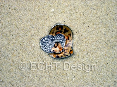 SK331 Pandantiv de Inox Leopard-design heart