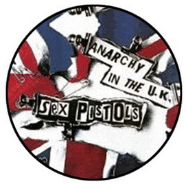 Insigna 2,5 cm SEX PISTOLS Anarchy in the UK (HBG)