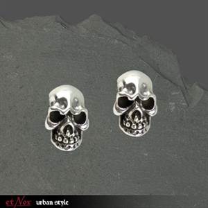O500 Cercei de argint Evil Skull